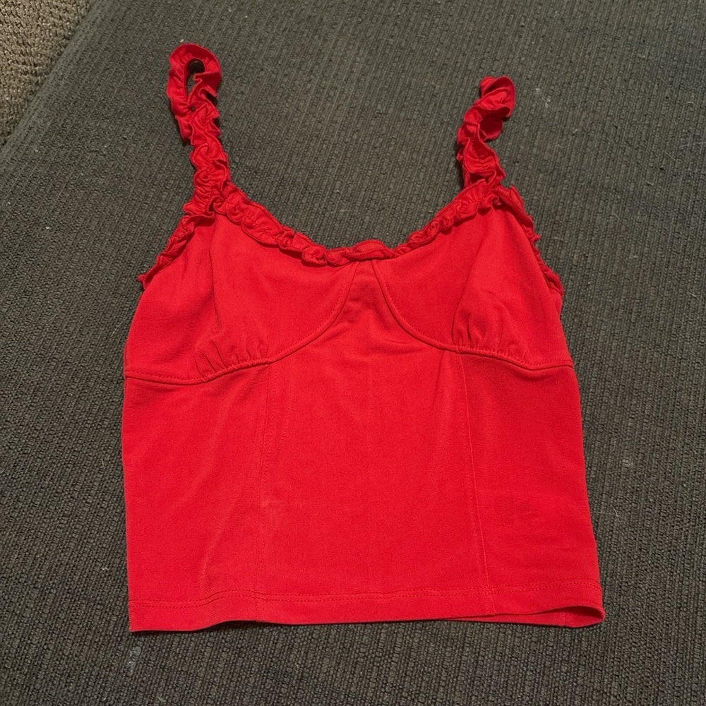 Aeropostale Red Ruffled Camisole